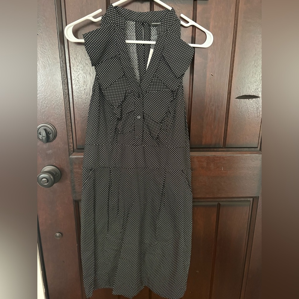 Express Monochrome Asymmetrical Dress